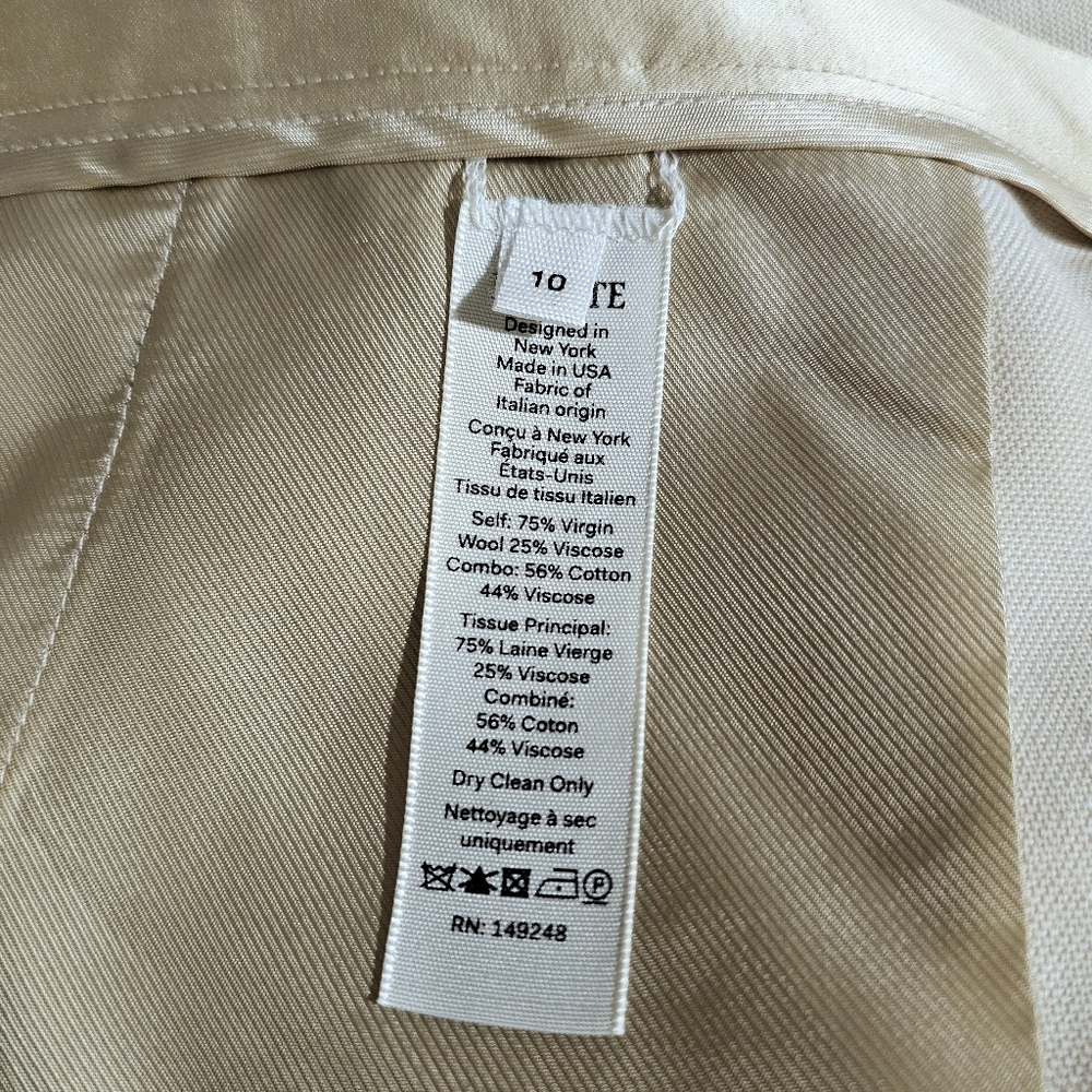 Khaite Pheadra Satin-Trimmed Wool-Blend Wide-Leg Pants in Cream Size 10 NWT - Picture 7 of 7